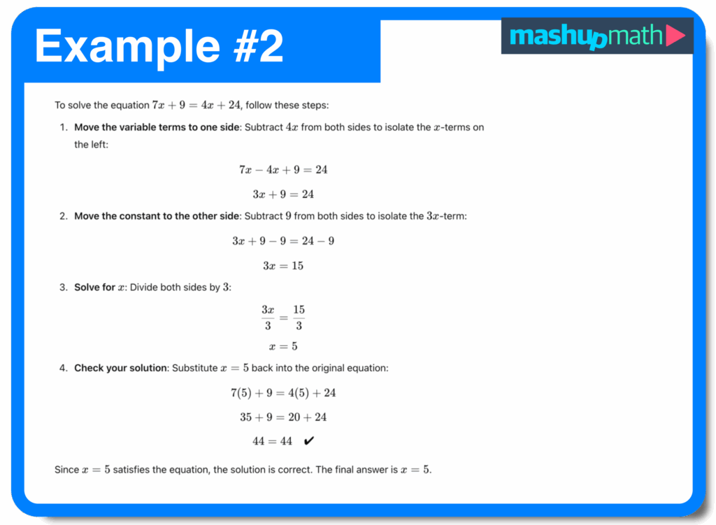 Practice 7 2 Solving Multi Step Equations Answer Key