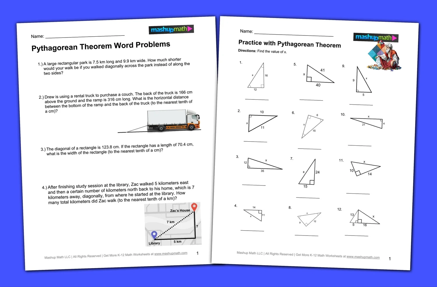 Pythagorean Theorem Worksheet Pdf with Answers