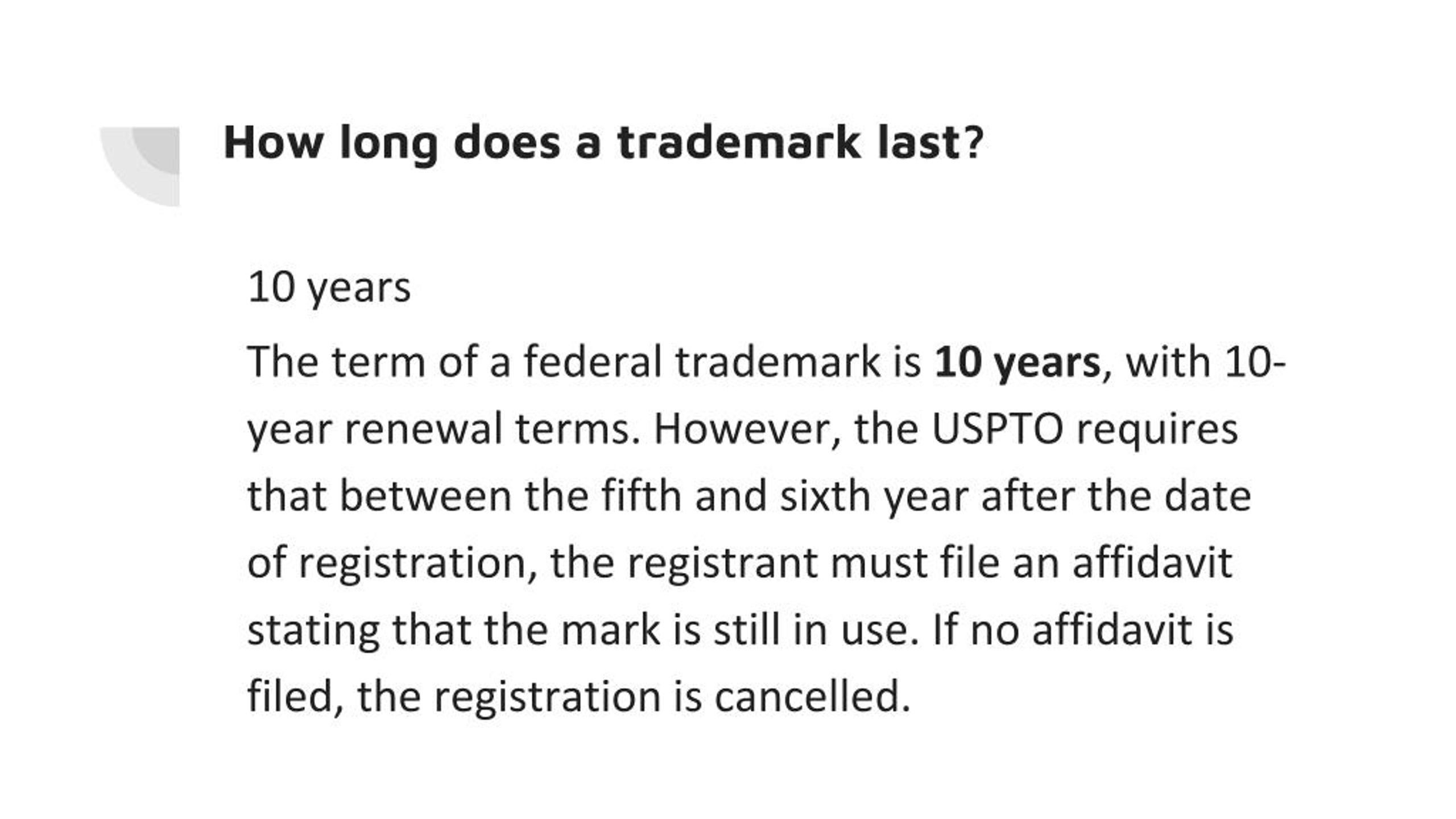 Trademark Last for How Long