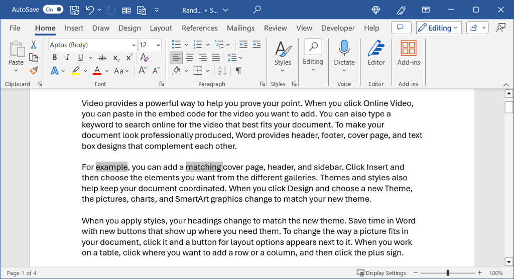 Select All the Text in the Current Document