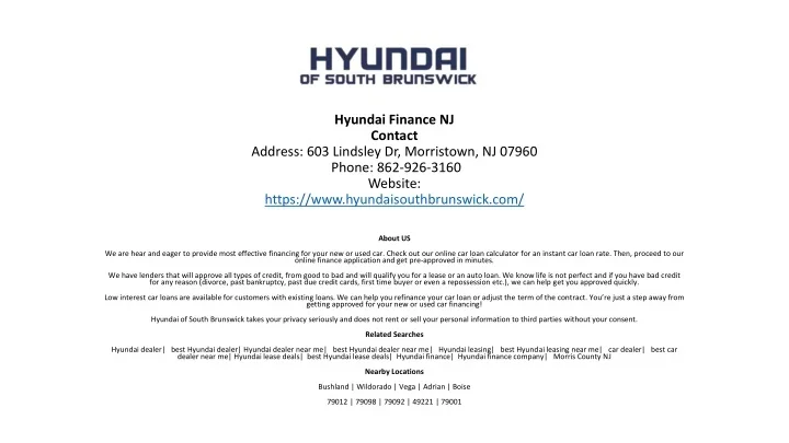 Hyundai Motor Finance Lien Holder Address