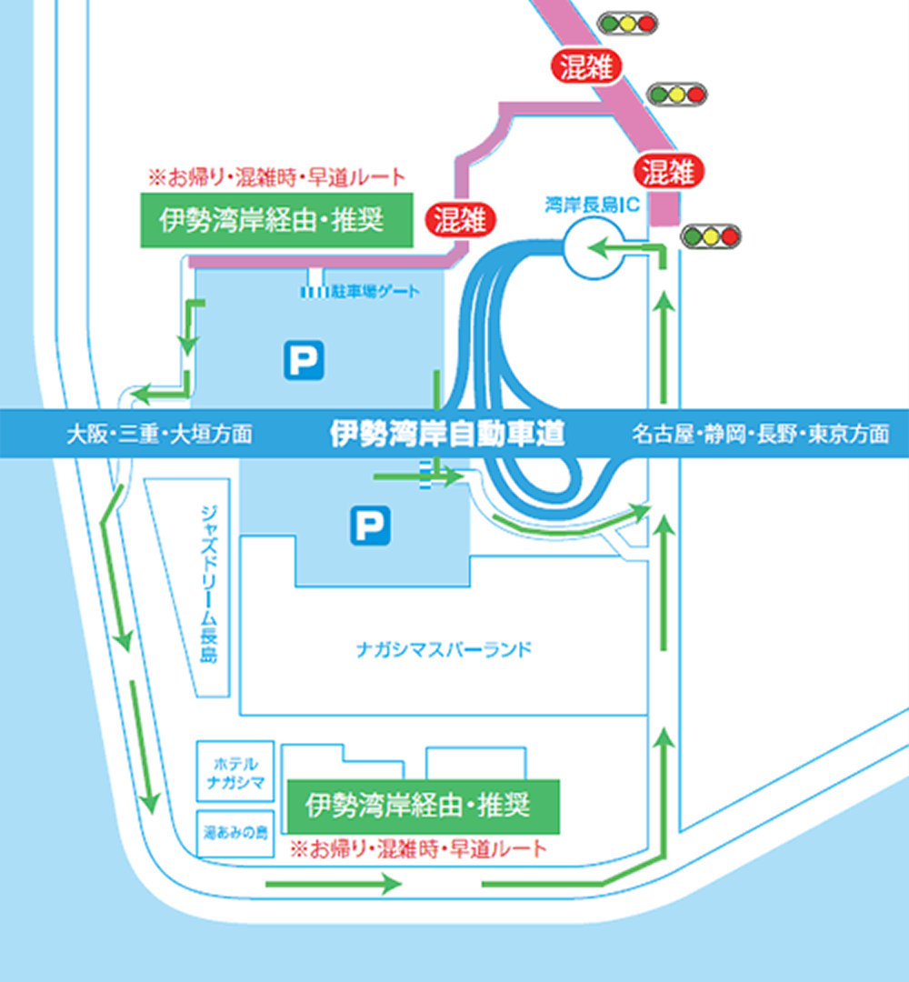ナガシマスパーランド駐車場2026｜無料裏ワザと混雑回避の極意