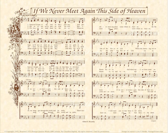 If We Never Meet Again This Side of Heaven