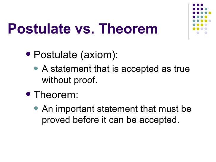Difference Between Postulate and Theorem