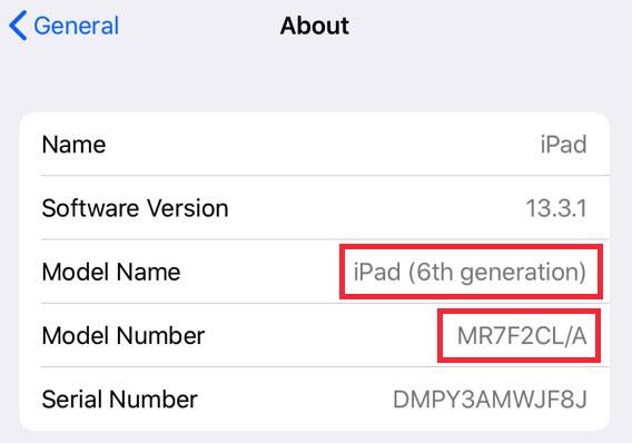 Check Model Ipad Serial Number