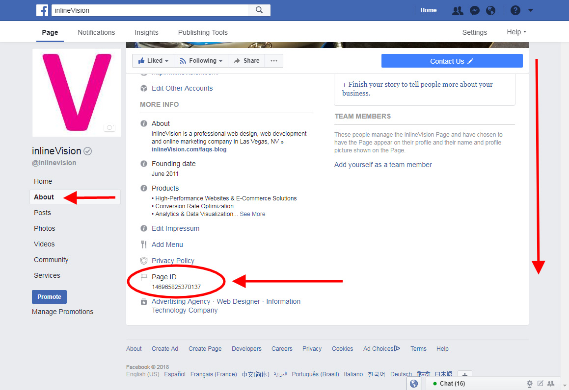 Facebook Page Identifier