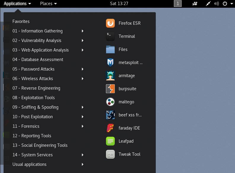 Kali Linux Tools List