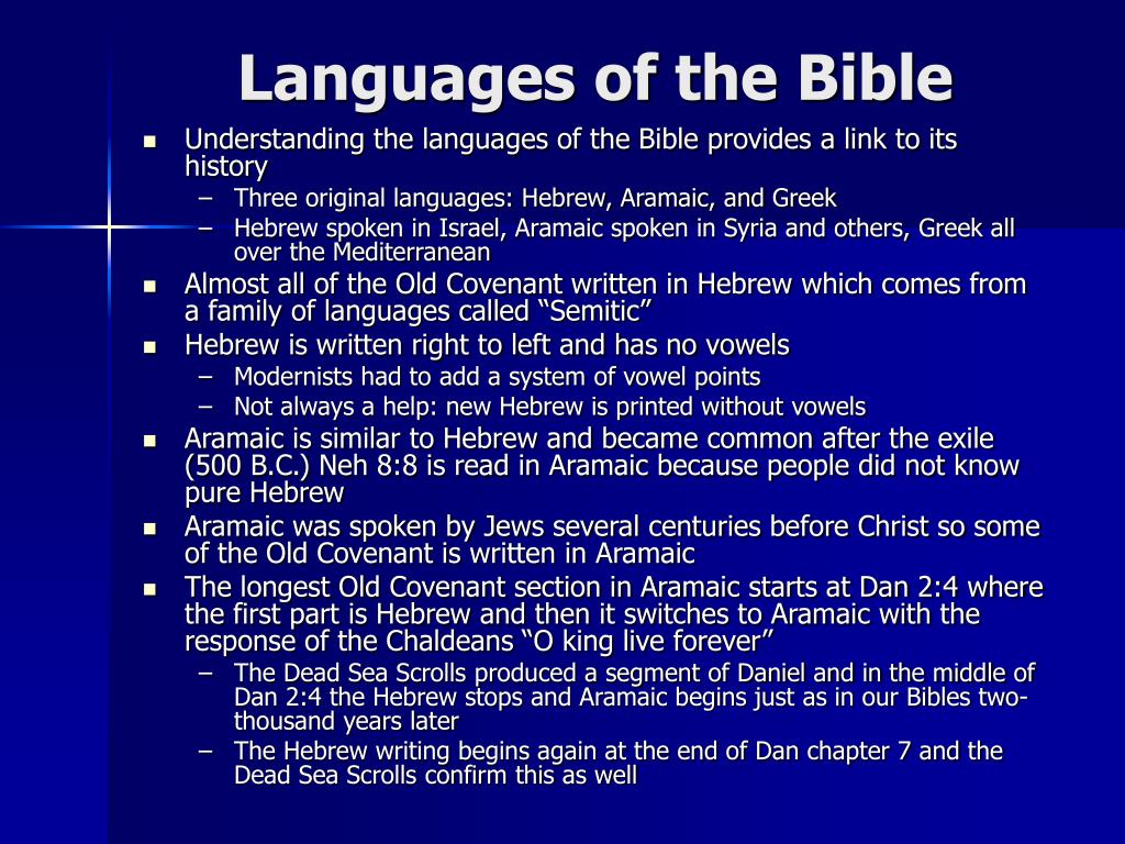 What Language Is the Holy Bible Written In