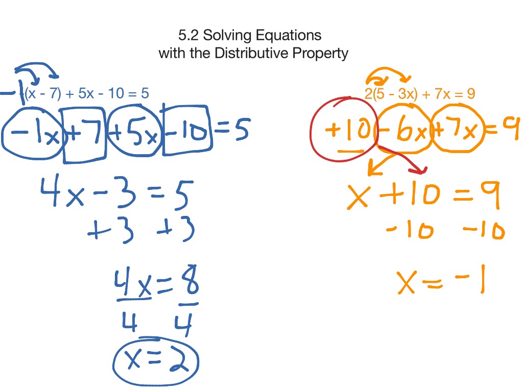 2 Step Equations with Distributive Property