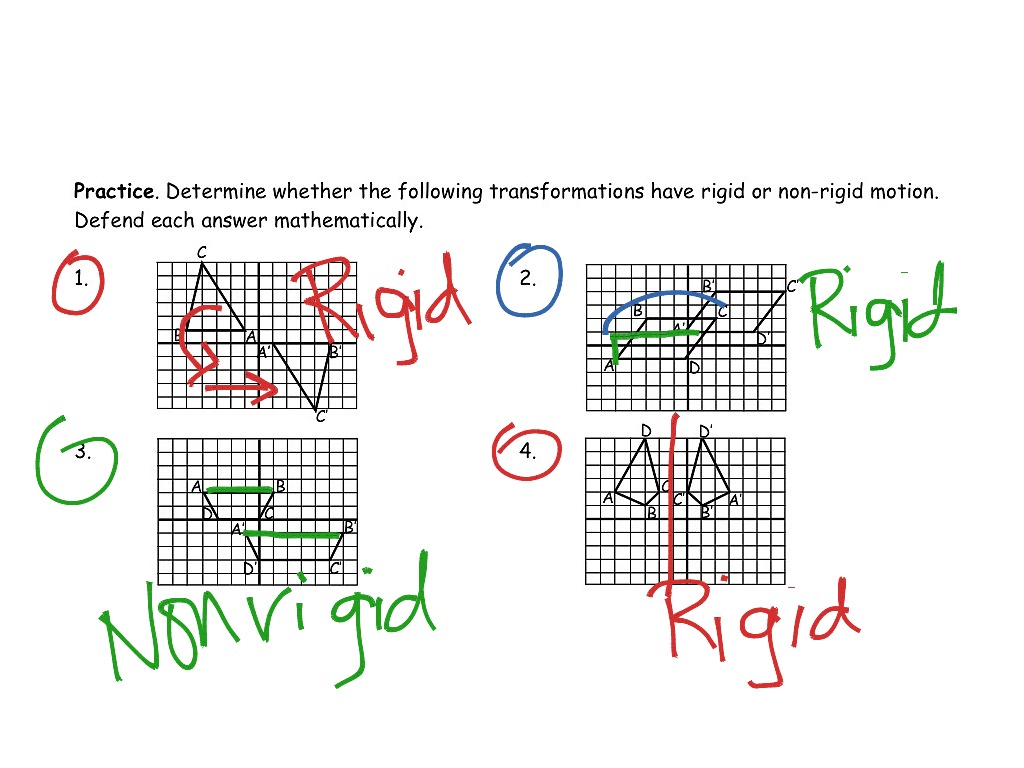 Rigid or Nonrigid Transformations Answer Key
