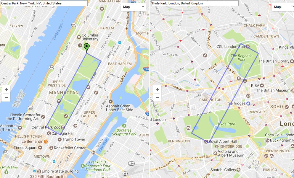 Hyde Park Size vs Central Park