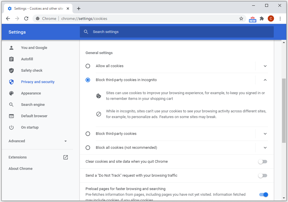 Chrome Browser Cookies