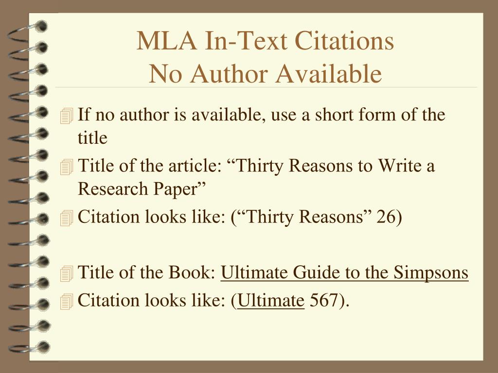 Mla in Text Citation One Author