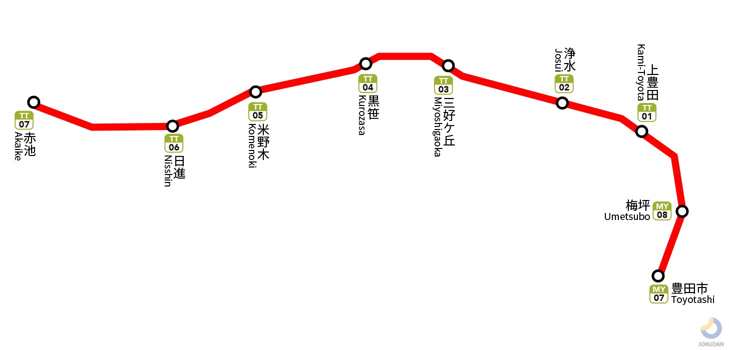 赤池から豊田市駅の移動攻略！名鉄豊田線の所要時間や運賃・混雑を徹底検証