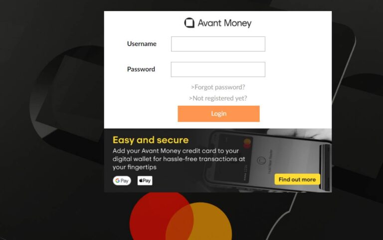 Avant Credit Card Payment Login App