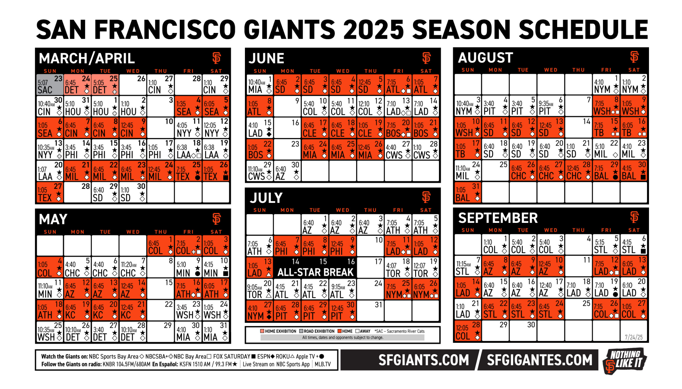 Giants Printable Schedule 2026