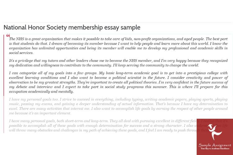 Essay Examples for National Junior Honor Society