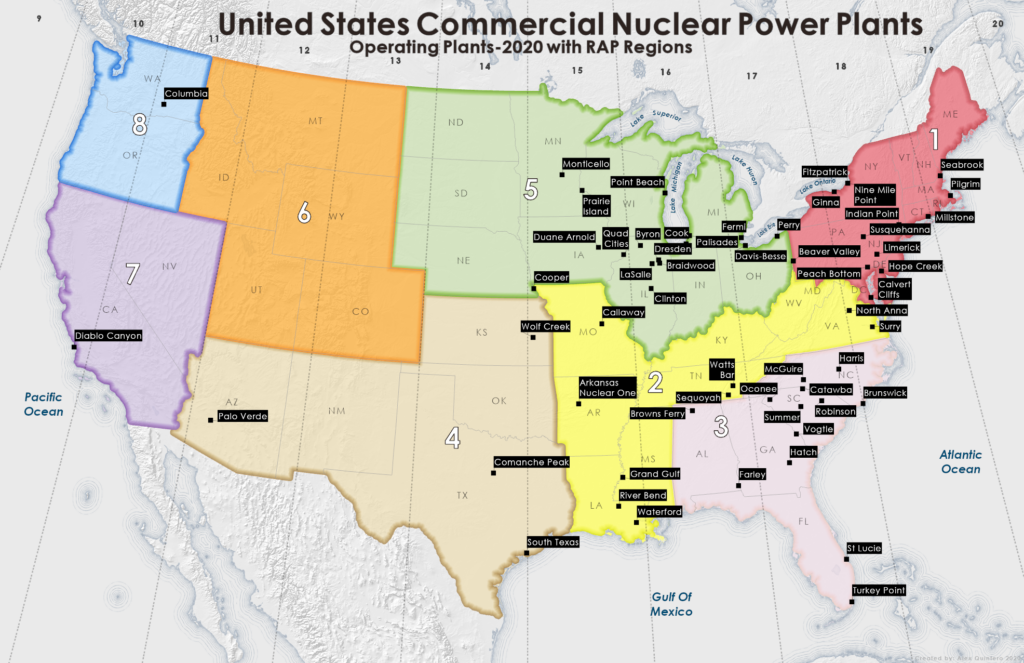 Nuclear Plant Map in Us