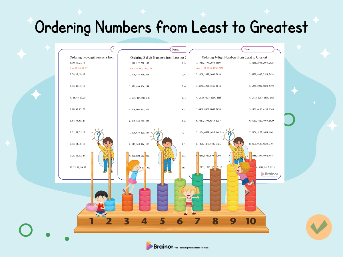 Order Numbers from Least to Greatest Worksheet