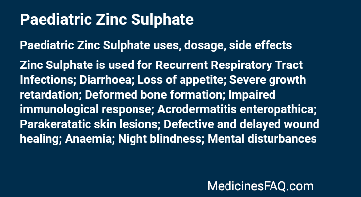 Side Effects of Zinc Sulphate