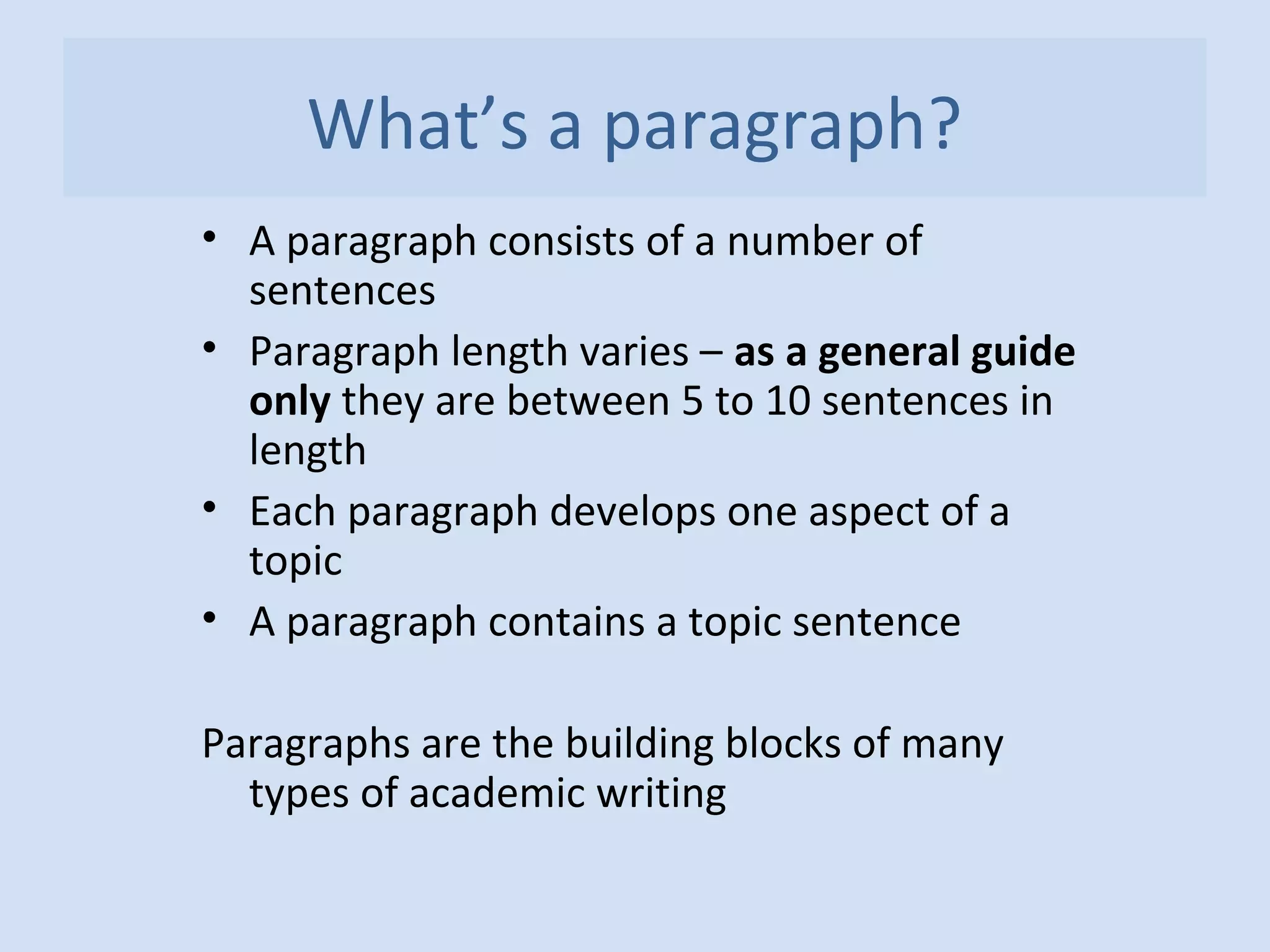 How Many Sentences Is Considered a Paragraph