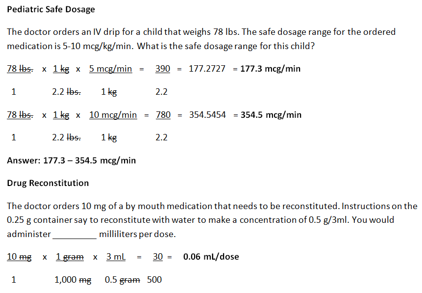 Reconstitution Dosage Calculation Problems with Answers