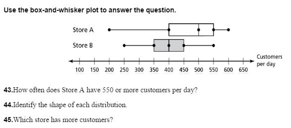 Box and Whisker Plot Questions and Answers