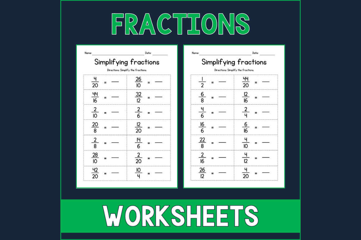 Converting Proper Fractions to Improper Fractions Worksheet