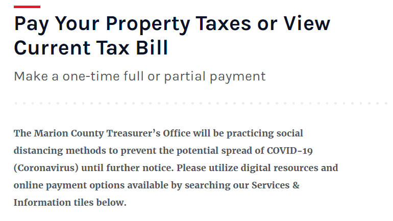 Indiana Property Tax Bills Marion County