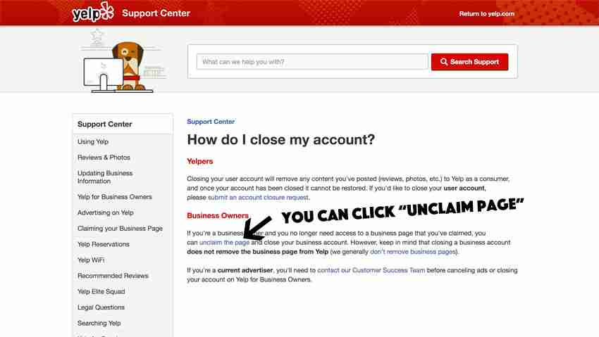 How Do You Remove Your Business from Yelp