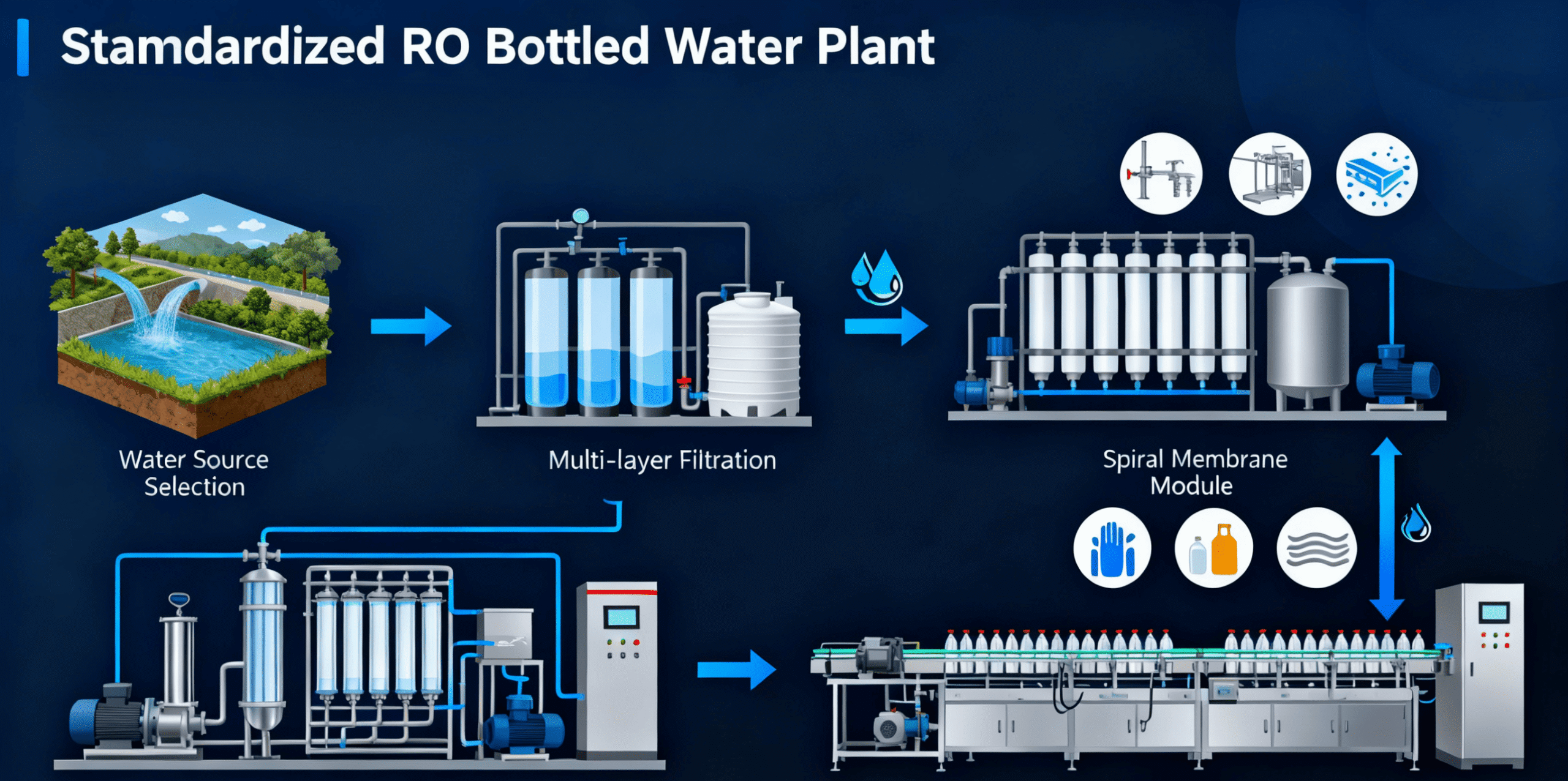 Bottled Water Filtered by Reverse Osmosis