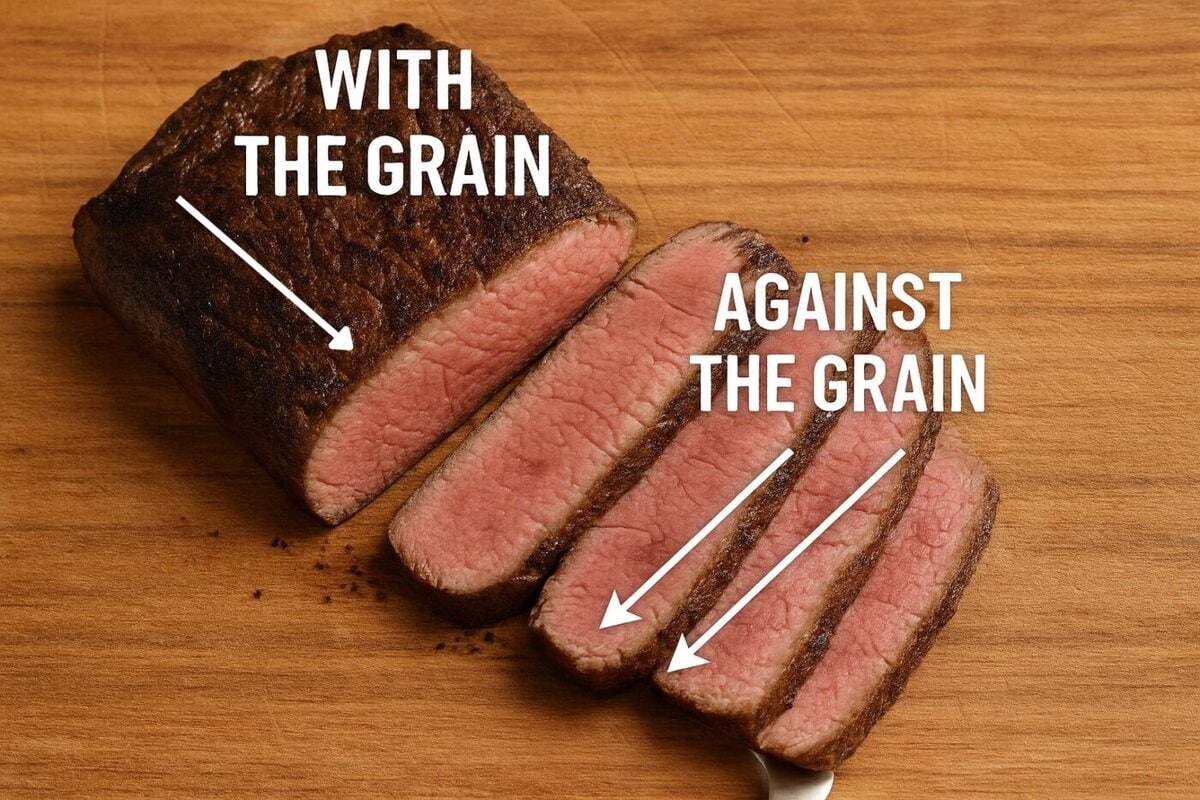Cut Beef with the Grain or Against