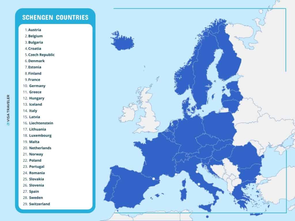 List of Countries Schengen Visa