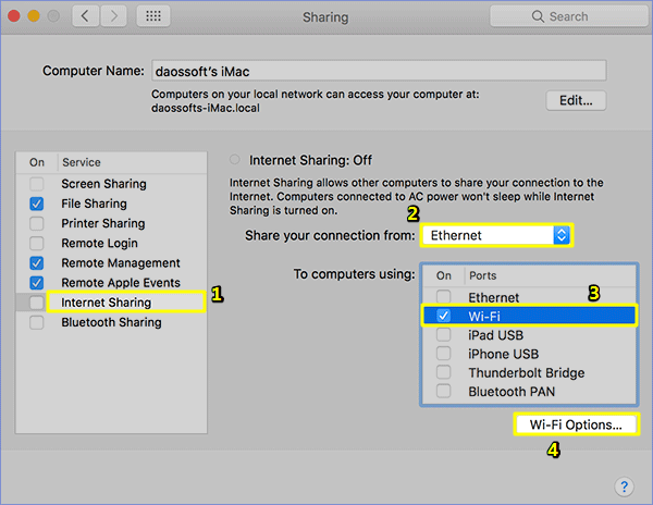 How to Share Wifi from Mac to Iphone