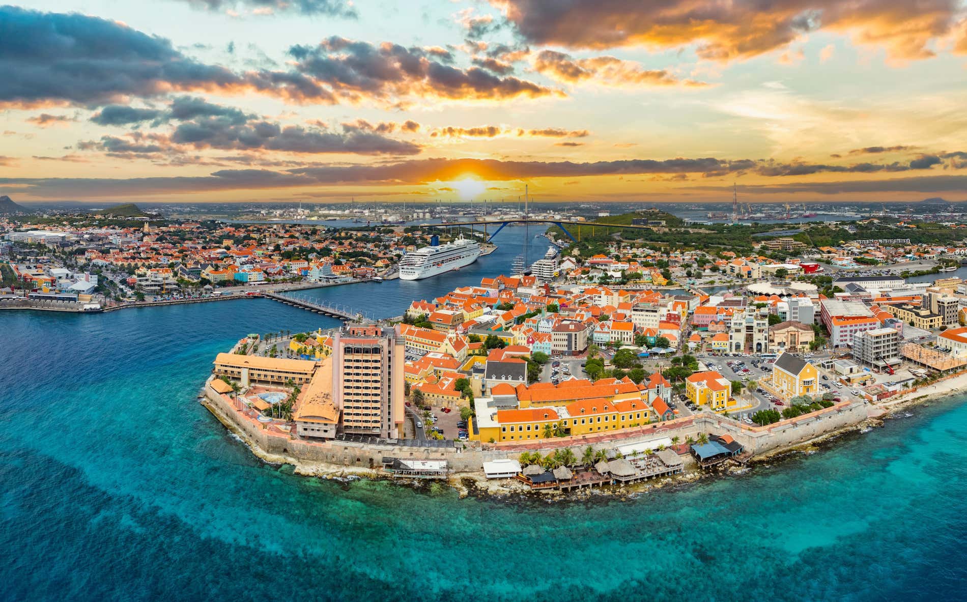 The Island of Curacao in the Caribbean