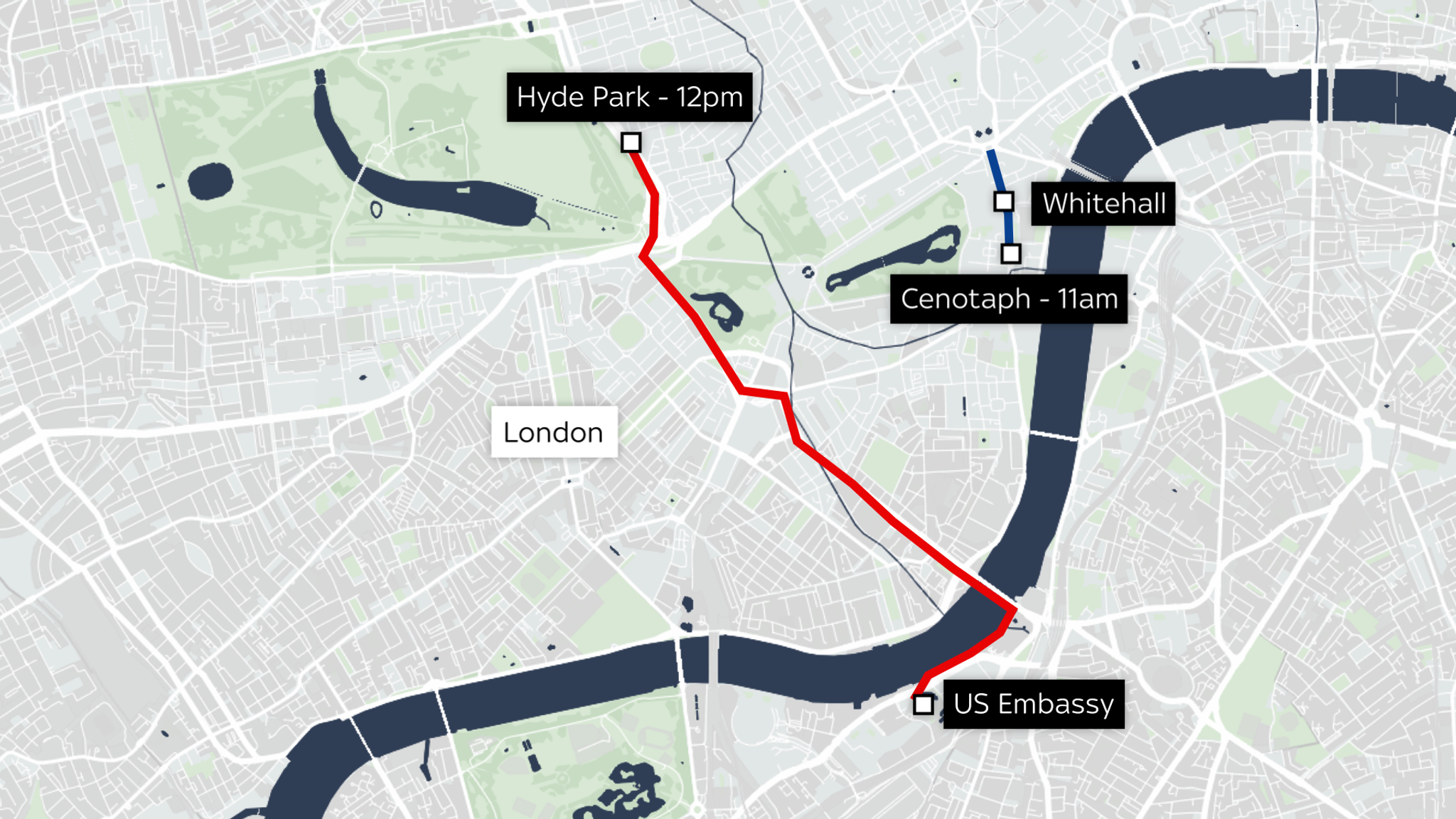Protests in London This Weekend Route Map