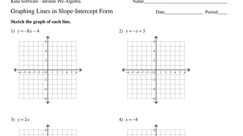 Graph from Slope Intercept Form Worksheet