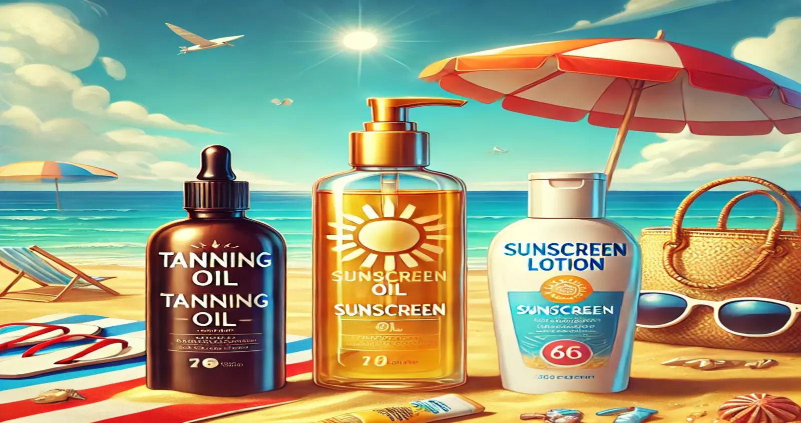 Tanning Oil and Sunscreen