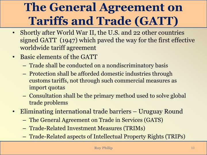 General Agreement on Tariffs and Trade Definition
