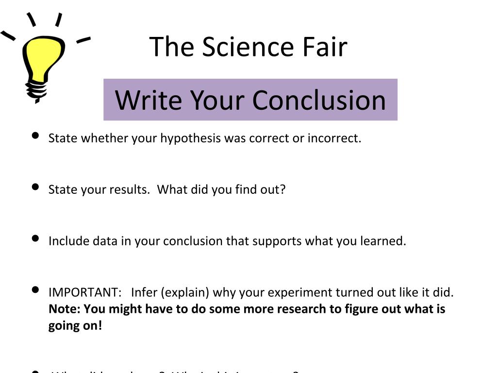 Conclusion Examples for Science Fair Project