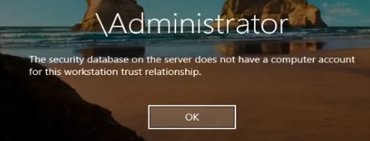 The Security Database on This Server Trust Relationship