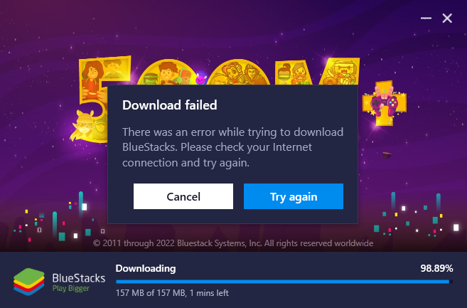 There Was an Error While Trhying Download Bluestock