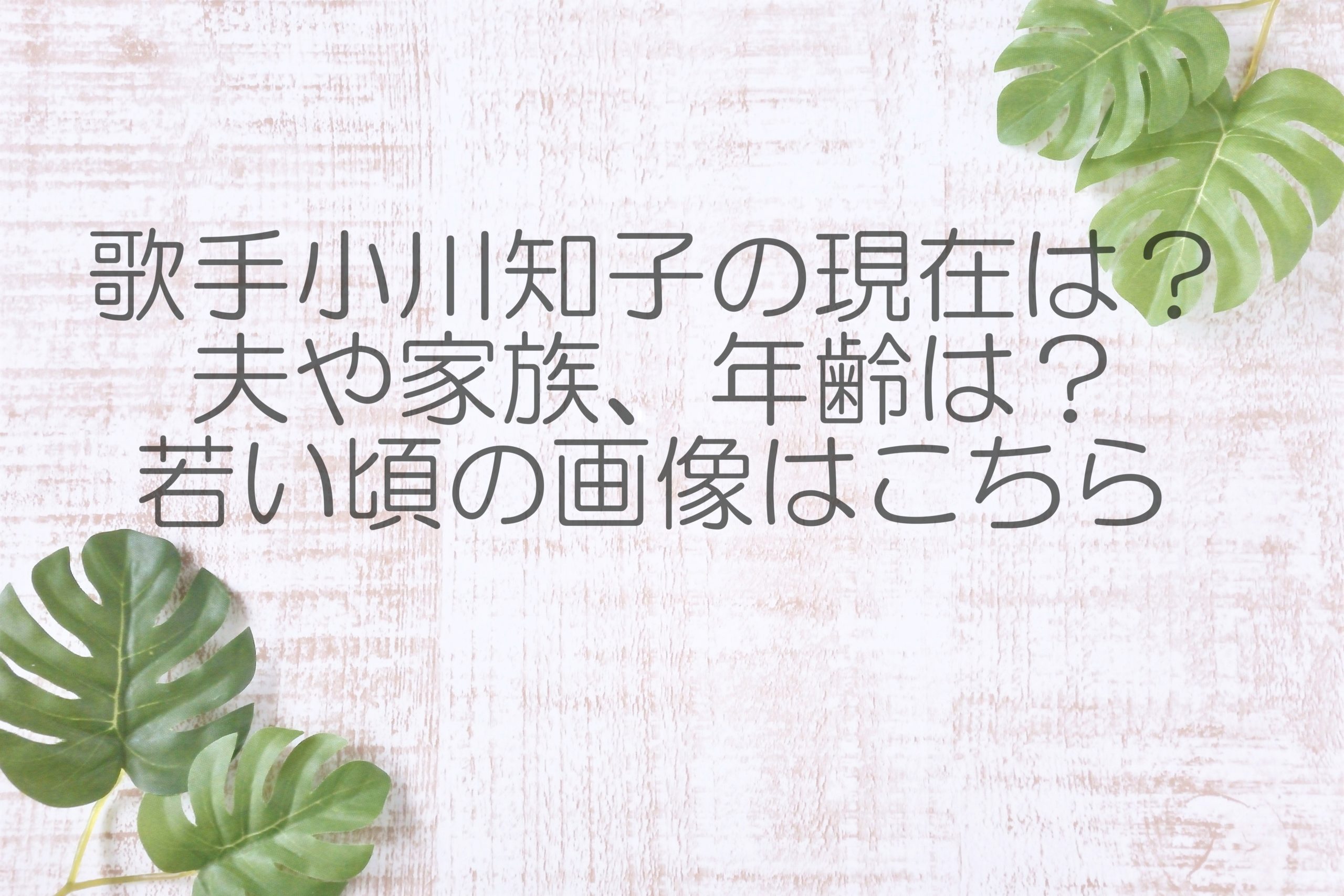 小川知子の旦那は誰？夫・伊奈憲雄の経歴と子供、現在を徹底解説