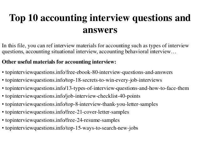 Accounts Questions and Answers for Interview