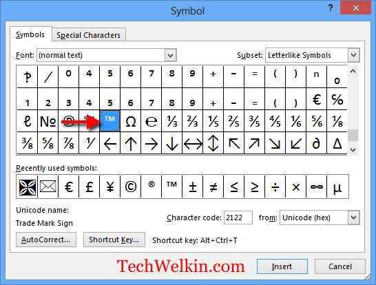 How to Add Tm Symbol in Word