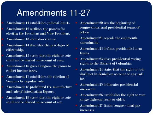 What Are the 11-27 Amendments