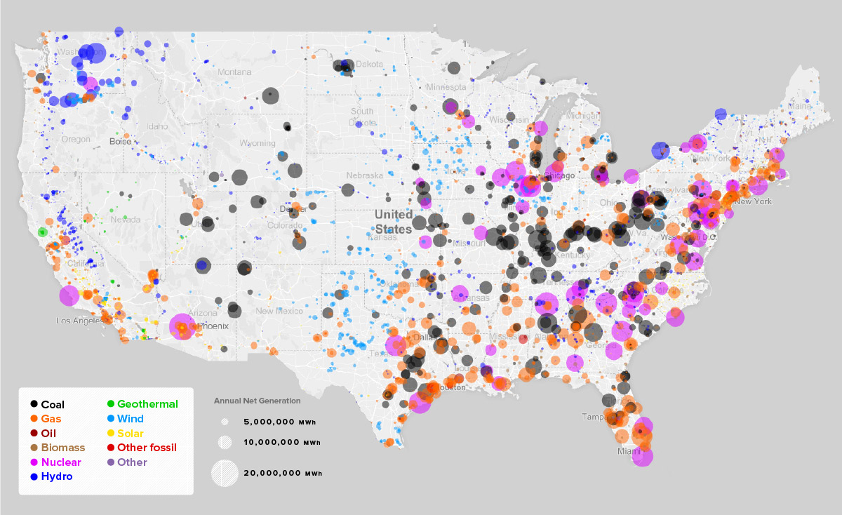 Map of Us Power Plants