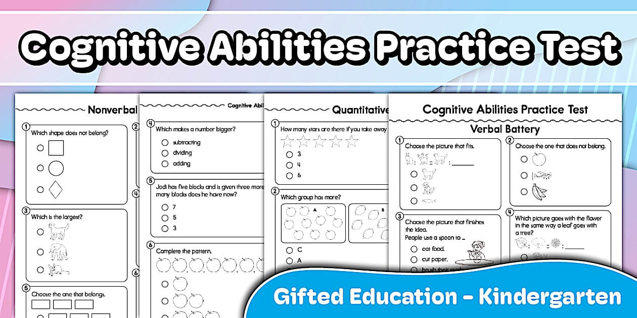 Gifted and Talented Practice Test for Kindergarten Pdf Free