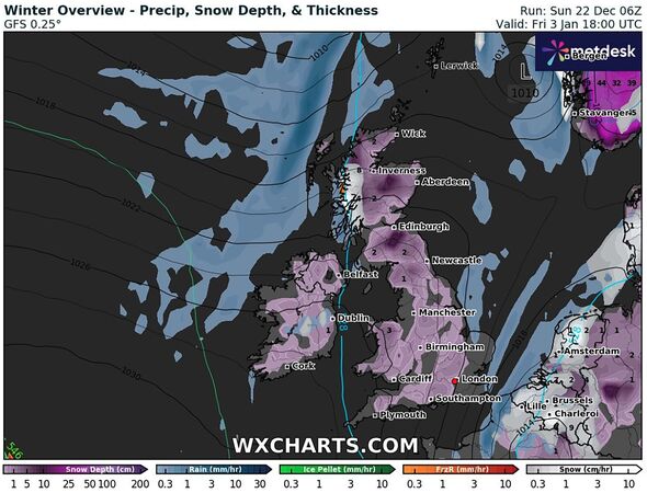 Wxcharts Maps Predict Extensive Uk Snowfall in Early January