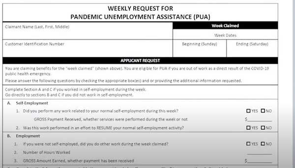 State of Oregon Unemployment Weekly Claim